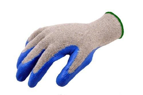 G & F 1511M-DZ Rubber Latex Coated Work Gloves for Construction, Blue, Crinkle Pattern, Men's Medium (Sold by dozen, 12 Pairs) Tools G & F Products 
