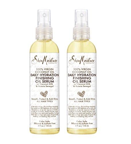 SheaMoisture 100% Virgin Coconut Oil Daily Hydration Finishing Oil Serum | 4 fl. oz. | Pack of Two Hair Care Shea Moisture 