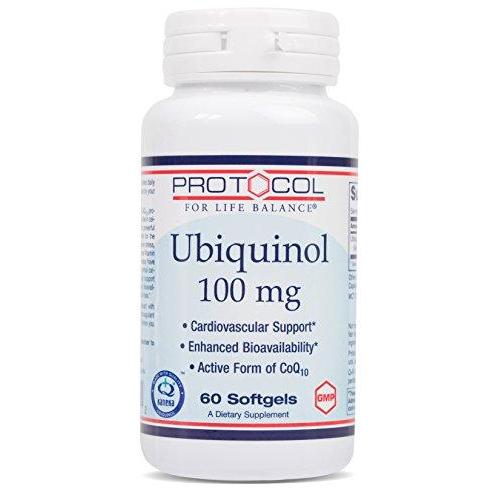 Protocol For Life Balance - Ubiquinol 100 mg - Cardiovascular Support with Active Form of CoQ10, Supports Energy Production, Heart Health, Antioxidant Activity - 60 Softgels Supplement Protocol For Life Balance 