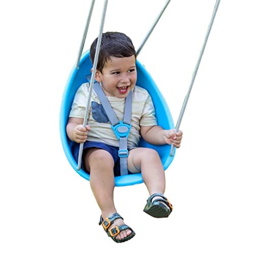 Swurfer Coconut - Your Child's First Swing with Blister Free Rope and 3-Point Safety Harness - Indoor and Outdoor - Swing for Babies and Toddlers - Ages 9 + Months - Up to 50 lbs Outdoors Swurfer 