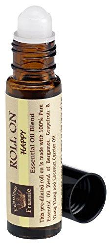 Happy Essential Oil Blend Roll-On 10 ml Pre-diluted roll on is made with 100% Pure Essential Oil Blend of Bergamot, Grapefruit, Ylang Ylang and Coconut Carrier Oil Essential Oil Fabulous Frannie 