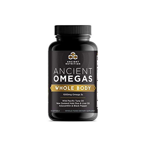 Ancient Nutrition Ancient Omegas Whole Body - ALA, DHA, EPA, ETA from Wild Caught Fish - 90 Capsules Supplement Ancient Nutrition 