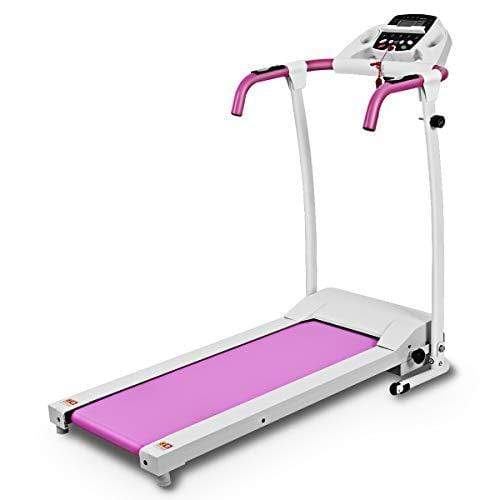 Goplus 800W Folding Treadmill Electric Motorized Power Fitness Running Machine with LED Display and Mobile Phone Holder Perfect for Home Use (Pink) Sports Goplus 