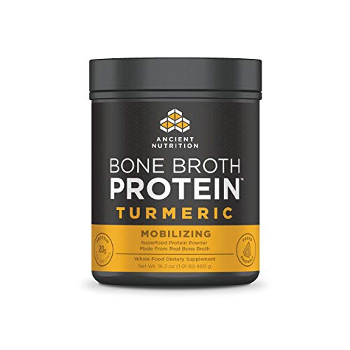 Ancient Nutrition Bone Broth Protein, Turmeric – Dairy Free, Gluten Free and Paleo Friendly, 20 Servings Supplement Ancient Nutrition 