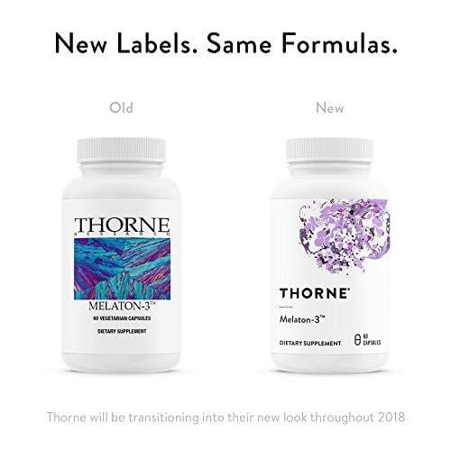 Thorne Research - Melaton-3 - Melatonin Supplement (3 mg) to Promote Sleep and Relaxation - 60 Capsules Supplement Thorne Research 