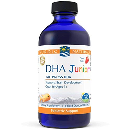 Nordic Naturals Pro DHA Junior Liquid - Fish Oil, 170 mg EPA, 255 mg DHA, Support for Healthy Neurological, Nervous System, Eye, and Immune System Development*, 4 oz. Supplement Nordic Naturals 