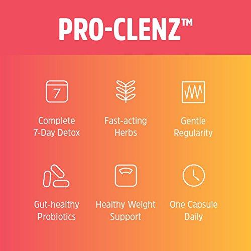 Pro-Clenz 7 Day Colon Cleanse Detox with Probiotics - Healthy Weight, Regularity and Digestion Formula - with Senna, Cascara Sagrada & Bacillus Coagulans - 30 Capsules Supplement Zhou Nutrition 