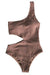 CUPSHE Women's Candy Rain One Shoulder One-Piece Swimsuit Bathing Suit (Medium (USA 8/10), Coffee) Women's Swimwear CUPSHE 
