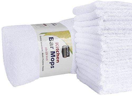  Utopia Cotton Bar Mops, Pack of 12 - 16 x 19 Inches
