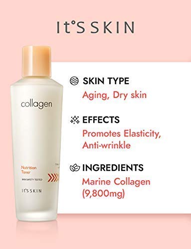 It'S SKIN Collagen Nutrition Toner 150ml 5.07fl. Oz. - Facial For Face Acne Scar Removal Treatment Astringent Hydrating Natural Tonner Anti Aging Toners Skin Care It'S SKIN 