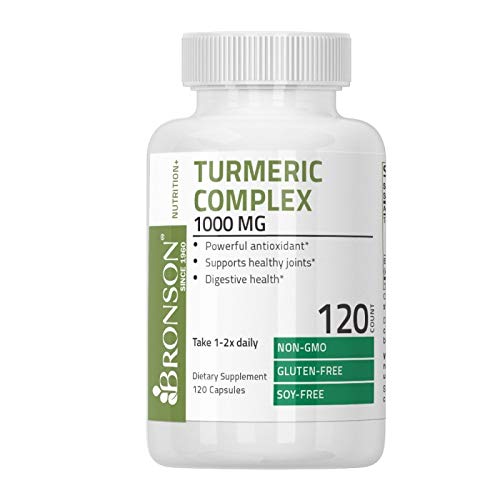 Bronson Turmeric Complex with Bioperine Non-GMO, Gluten Free, Soy Free, 1000 mg, 120 Capsules Supplement Bronson 