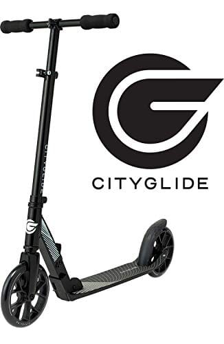 CITYGLIDE C200 Kick Scooter for Adults, Teens - Foldable, Lightweight, Adujustable - Carries Heavy Adults 220LB Max Load (Black) Sports CITYGLIDE 