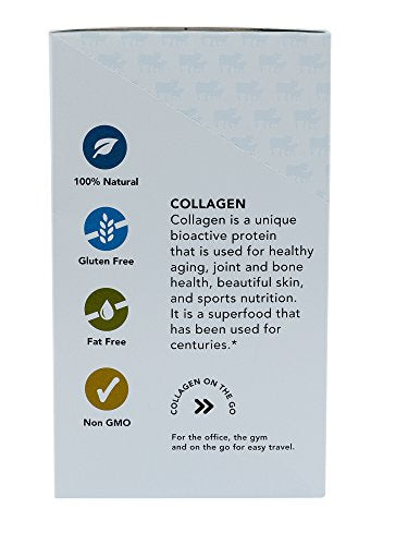 Collagen Peptides Packets | Box of 30 Individual Stick Packs | Grass Fed Hydrolyzed Collagen Protein Powder | Unflavored, Easy to Mix | Paleo & Keto Friendly | Promotes Healthy Joints, Gut, Skin, Hair Supplement AMANDEAN 