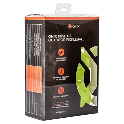 Onix Fuse G2 Pickleball Ball 6 Pack - Offical Ball of The APP and PPA Tours, Neon Green - 6 Pack, One Size (KZ41006N-G2) Sports Onix 