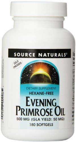 Source Naturals Evening Primrose Oil 500mg (50mg GLA) Essential High Potency Cold-Pressed Hexane-Free Source of Fatty-Acids Gamma-linolenic (GLA) and Linoleic Acid - Helps Maintain Smooth, Healthy-Looking Skin - Supports Hormonal Balance - 180 Softgels Supplement Source Naturals 