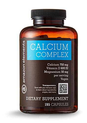 Amazon Elements Calcium Complex with Vitamin D, Vegan, 195 Capsules, 2 month supply Supplement Amazon Elements 