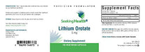 Seeking Health | Lithium Orotate | Lthium Supplement | 5 mg | 100 Vegetarian Capsules | Free Of Common Allergens Supplement Seeking Health 