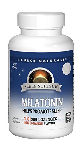 Souce Naturals Sleep Science Melatonin 1mg Orange Flavor Promotes Restful Sleep and Relaxation -Supports Natural Sleep/Wake Patterns and Rhythms 300 Lozenges Supplement Source Naturals 