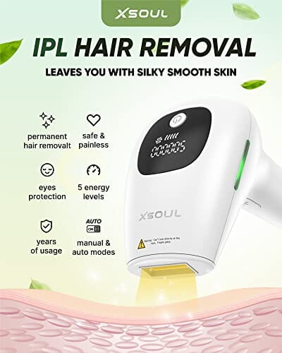 Laser IPL Hair Removal, IPL Hair Removal for Women and Men Permanent,  999999 Flashes, 3-in-1 At-Home Hair Removal Device for Facial Legs Arms Use