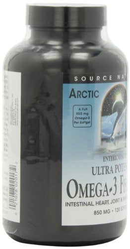 Source Naturals ArcticPure Omega-3 Fish Oil Ultra Potency 850mg Enteric Coated EPA/DHA for a Healthy Heart, Joints and Immune System - Molecularly Distilled for Pharmaceutical Quality - 120 Softgels Supplement Source Naturals 