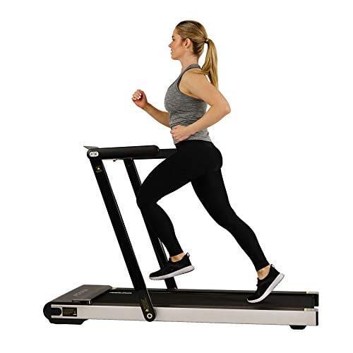 Sunny Health & Fitness ASUNA Space Saving Treadmill, Motorized with Low Profile, Speakers & Slim Folding - 8730,Black Sports Sunny Health & Fitness 