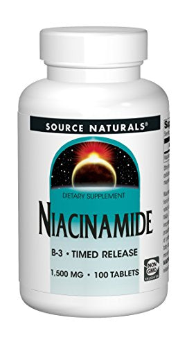 Source Naturals Niacinamide 1500mg Vitamin B-3 Timed Release Energy Support - 100 Tablets Supplement Source Naturals 
