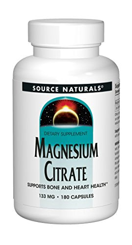 SOURCE NATURALS Magnesium Citrate 133 Mg Capsule, 180 Count Supplement Source Naturals 