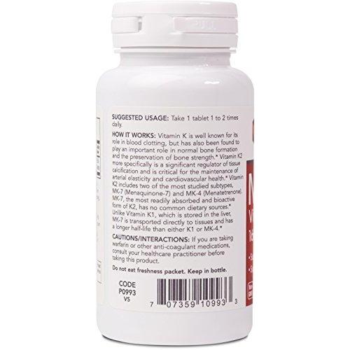 Protocol For Life Balance - MK-7 Vitamin K2 160 mcg - Vitamin K2 Supports Bone Health and Vascular Elasticity in Improved Nutrition Delivery System - 60 Tablets Supplement Protocol For Life Balance 