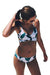 CUPSHE Women's Fresh Leaves Printing Cross Padding Bikini Set (S) Women's Swimwear CUPSHE 
