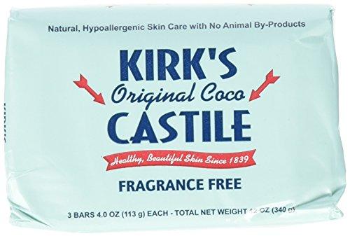 Kirk's Original Coco Castile Soap Fragrance Free 4 oz, Pack 18 Natural Soap Kirk's 