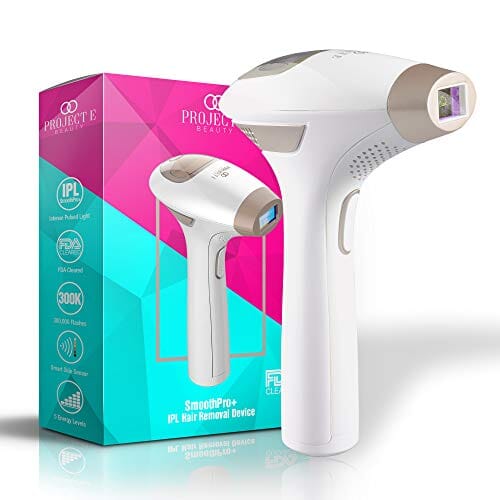 Laser Hair Removal Device IPL | FDA Cleared Project E Beauty SmoothPro+ Women 300,000 Flashes Permanent Painless Reduction in Hair Regrowth for Body Face Corded Professional Treatment Home Use Beauty Project E Beauty 