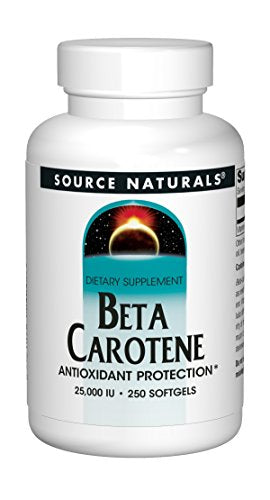 Source Naturals Beta Carotene 25,000IU Antioxidant Protection Dietary Supplement - Free Radical Defense - 250 Softgels Supplement Source Naturals 