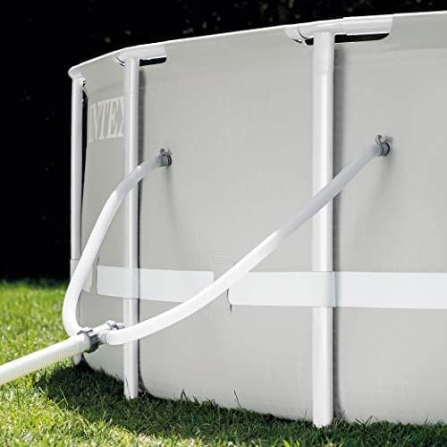 Intex 18ft X 48in Prism Frame Pool Set with Filter Pump, Ladder, Ground Cloth & Pool Cover Lawn & Patio Intex 