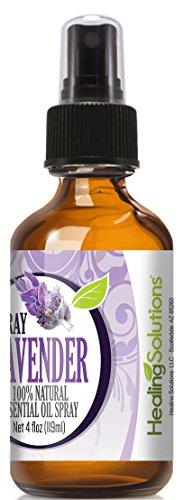 Healing Solutions Lavender Spray (Huge 4 oz Bottle) Contains Lavender Essential Oil - Perfect Room Air Freshener & Odor Eliminator Healing Solutions 