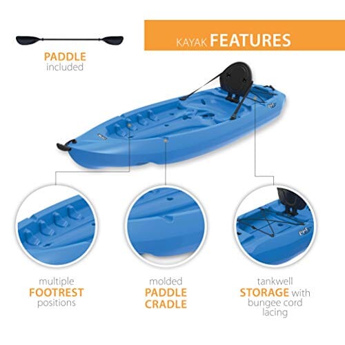 Lifetime Lotus Sit-On-Top Kayak with Paddle (2 Pack), Blue, 8' Outdoors Lifetime 