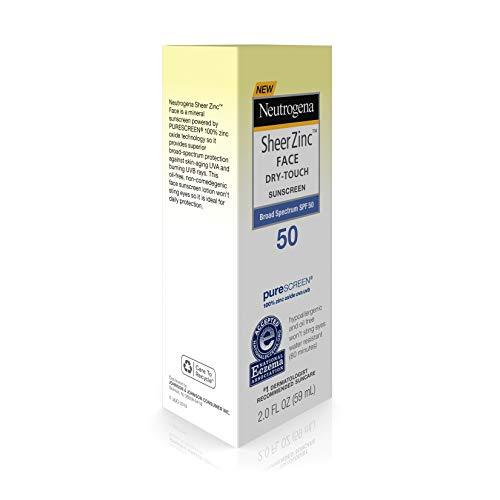 Neutrogena Sheer Zinc Oxide Dry-Touch Face Sunscreen with Broad Spectrum SPF 50, Oil-Free, Non-Comedogenic & Non-Greasy Mineral Sunscreen, 2 fl. oz Skin Care Neutrogena 