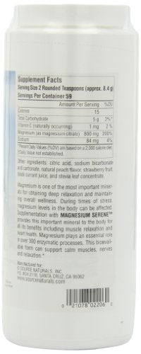 Source Naturals Serene Science Magnesium Serene Berry Flavored, Peaceful Body, 17.6 Ounces Supplement Source Naturals 