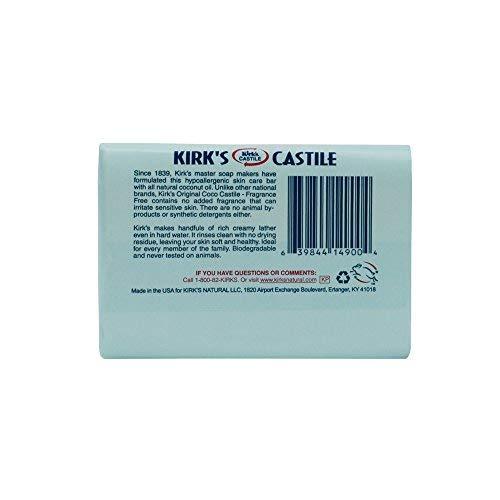 Kirk's Original Coco Castile Soap, Fragrance Free (6 Pack) Natural Soap Kirk's 
