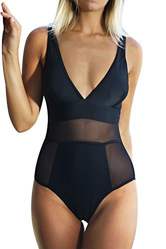 CUPSHE Women’s Sexy Mesh One-Piece Swimsuit Beach Swimwear Bathing Suit (L) Women's Swimwear CUPSHE 