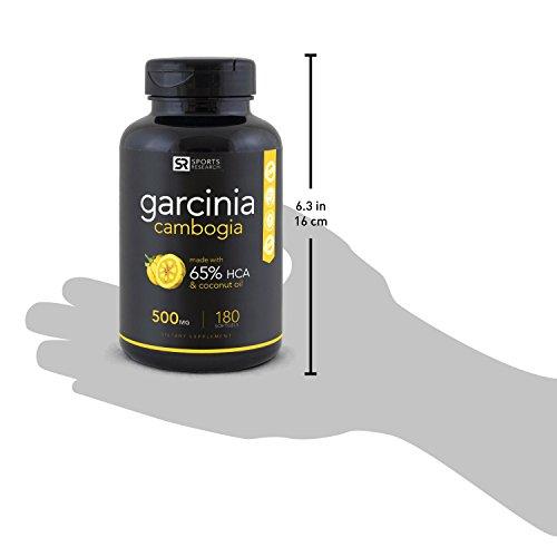 Pure Garcinia Cambogia infused with Organic Coconut Oil | 2-in-1 Support for Healthy Weight Management | 180 Liquid Softgels Supplement Sports Research 