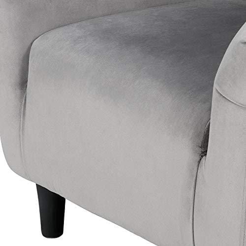 YAHEETECH Velvet Arm Chair Home Modern Club Chair Accent Chair Upholstered Barrel Chair Gray Furniture YAHEETECH 