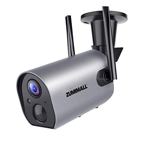 Wireless Outdoor WiFi Security Camera, Rechargeable Battery-Powered Home Security Camera, 1080P Night Vision/Waterproof, PIR Motion Detection, 2-Way Audio, Compatible with Cloud Storage/SD Slot Camera ZUMIMALL 