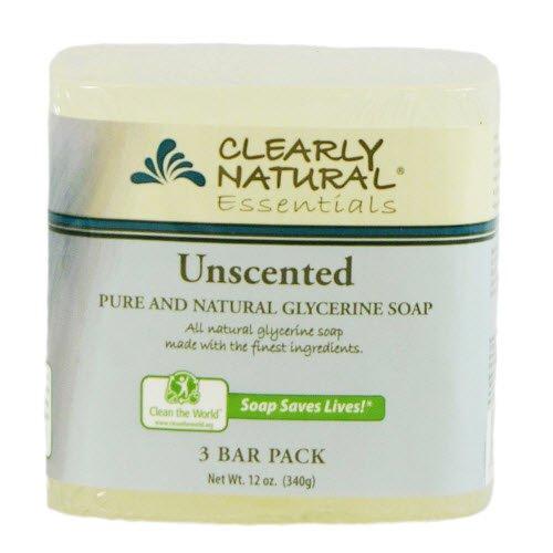 Clearly Natural Glycerine Bar Soap, Unscented, 3 Count, 4 oz each Natural Soap Clearly Natural 