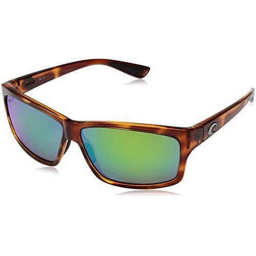 Costa del Mar Cut Polarized Iridium Square Sunglasses, Honey Tortoise, 60.6 mm Sunglasses Costa Del Mar 