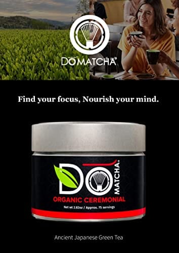 DoMatcha - Organic Ceremonial Green Tea Matcha Powder, Natural Source of Antioxidants, Caffeine, and L-Theanine, Promotes Focus and Relaxation, Kosher, 75 Servings (2.82 oz) Grocery DoMatcha 