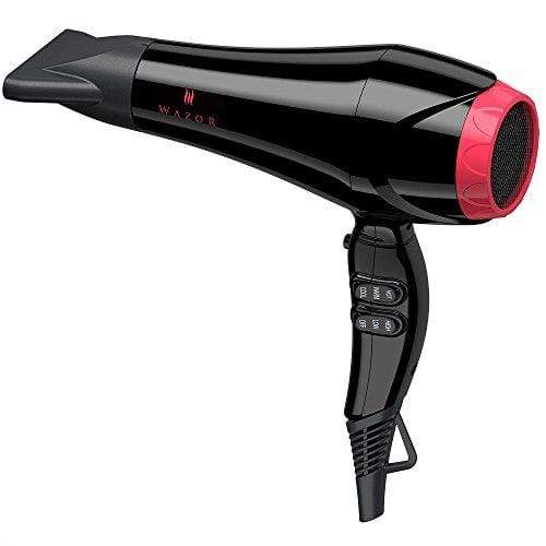 Wazor Hair Dryer Professional 1875W AC motor Negative Ionic Ceramic Blow Dryer With 2 Speed and 3 Heat Settings Cool Shut Button Hair Dryer Wazor 
