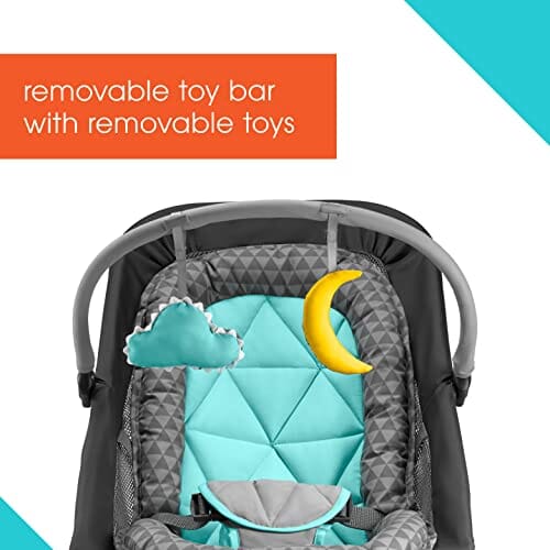 Summer 2-in-1 Bouncer & Rocker Duo (Gray and Teal) Convenient and Portable Rocker and Bouncer for Babies Includes Soft Toys and Soothing Vibrations Baby Product Summer Infant 