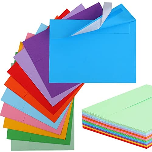 50 Pack Colored Envelopes, 5x7 Envelopes, Card Envelopes A7 Envelopes Envelopes for Invitations, Printable Invitation Envelopes for Weddings, Invitations, Photos, Postcards, Greeting Cards, Mailing Office Product Joyberg 