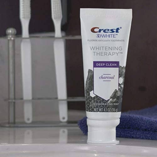 Crest Charcoal 3D White Toothpaste, Whitening Therapy Deep Clean with Fluoride, Invigorating Mint, 4.1 Ounce, Pack of 3 Beauty Crest 