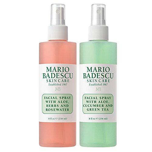 Mario Badescu Facial Spray with Rosewater & Facial Spray with Green Tea Duo, 8 oz. Skin Care Mario Badescu 